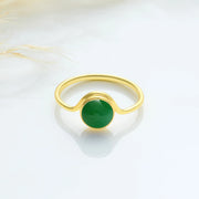 Natural Round Emerald Stone Ring - Lyphiyes